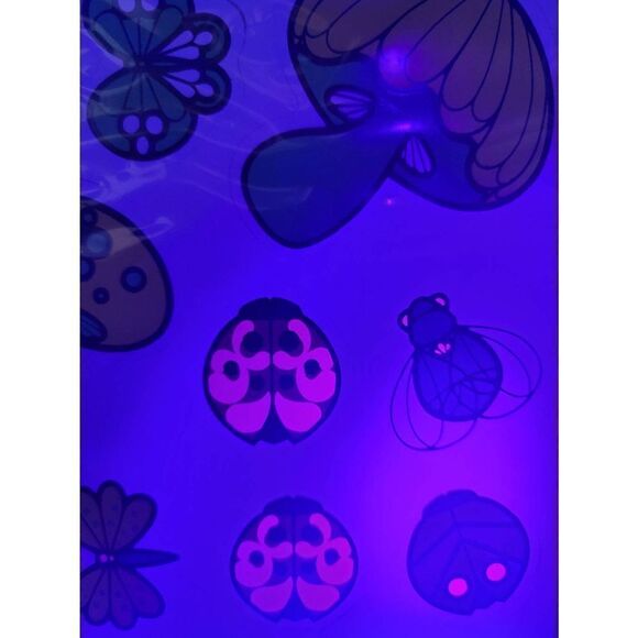 Deadstock True Vintage 1970's Psychedelic Mushroom Butterfly and Bugs Large Stic - Picture 9 of 9